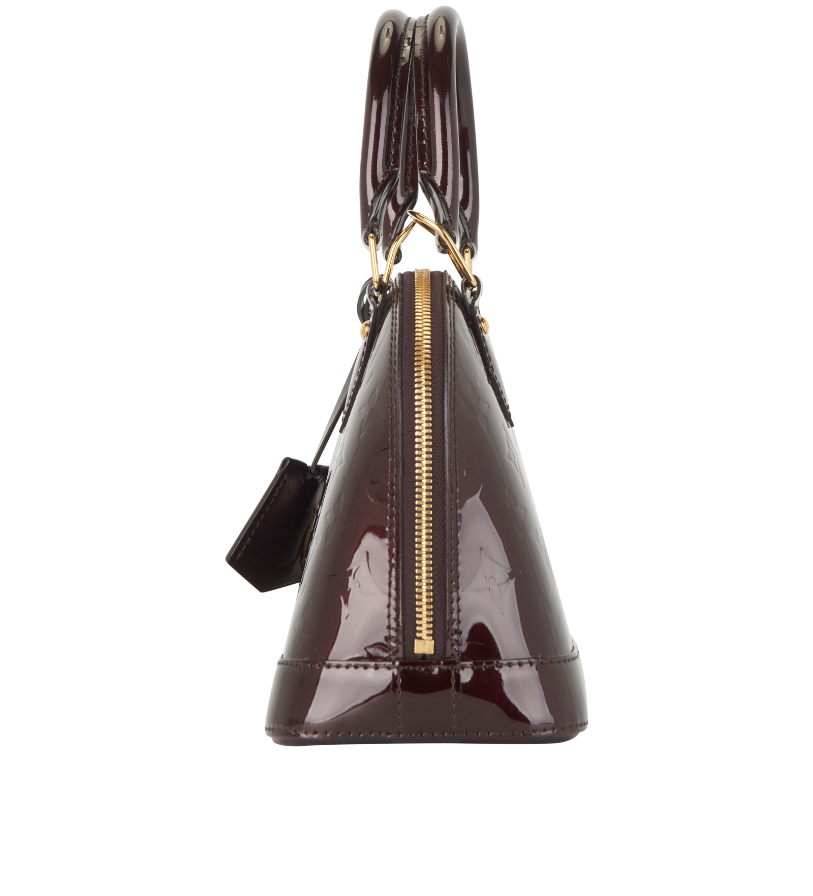 Alma BB, &pound;1,100, Handbags, Burgundy, Patent Leather, Bottom view
